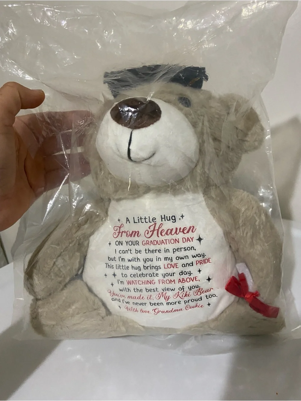Graduation Bear Plush Toy - Beige Teddy with Cap